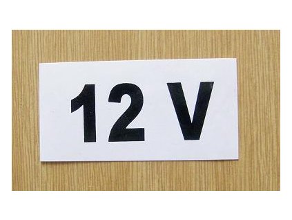 značka 12V samolepka