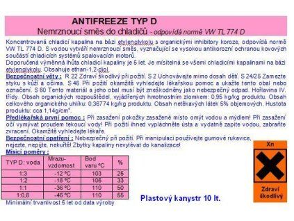 směs nemrznoucí ANTIFREEZE D10lt