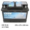 autobaterie 70 Ah EXIDE EFB Start-Stop