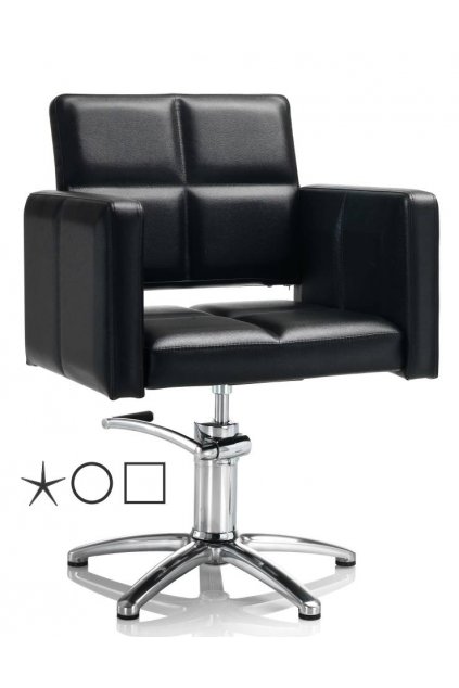 Křeslo HAIR DIAMOND hydraulika s brzdou, koženka černá (Báze Hvězdice)