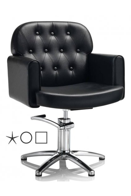 Křeslo HAIR LIBERTY hydraulika s brzdou, koženka černá (Báze Hvězdice)