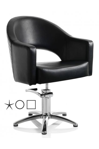 Křeslo HAIR PARIS NOVEAU hydraulika s brzdou, koženka černá (Báze Hvězdice)