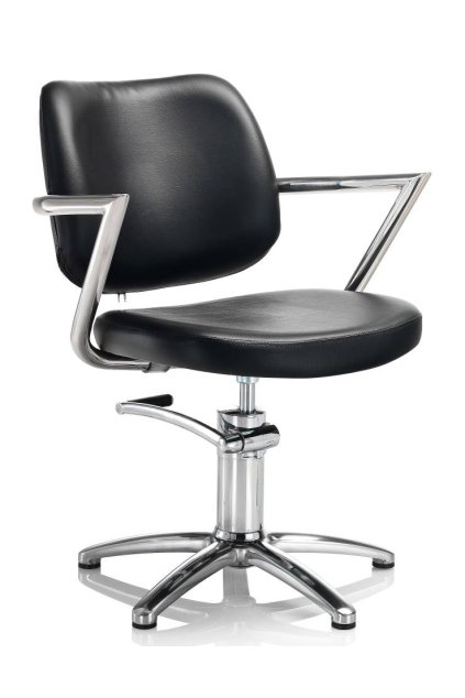 Křeslo HAIR SQUARE hydraulika s brzdou, koženka černá (Báze Hvězdice)