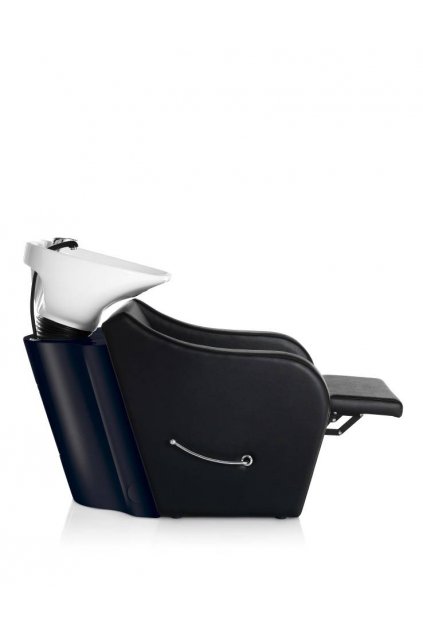 Mycí BOX OMEGA PLUS s podnožníkem keramika bílá, koženka černá (Báze Černá)