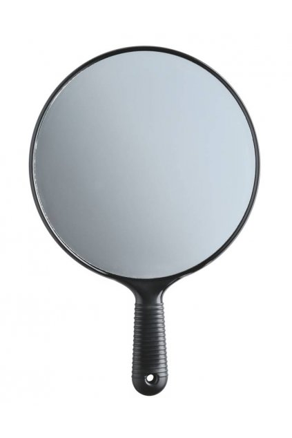 Zrcadlo jednostranné černé kulaté s ručkou průměr 19,5cm