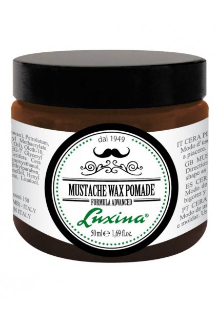 Luxina MUSTACHE WAX POMADE vosk pro vousy, kvalitní přirozené zpevnění 50ml