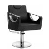 Křeslo HAIR CROWN polohovací opěradlo a opěrka, hydraulika s brzdou, koženka černá (Báze Hvězdice)