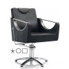 Křeslo HAIR CROWN polohovací opěradlo a opěrka, hydraulika s brzdou, koženka černá (Báze Hvězdice)