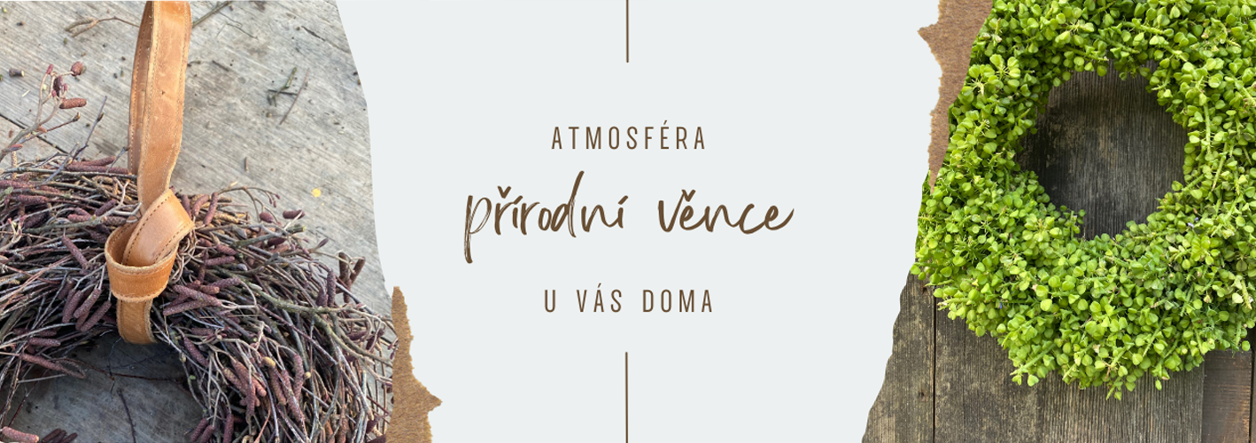 Ručně vázané přírodní věnce.