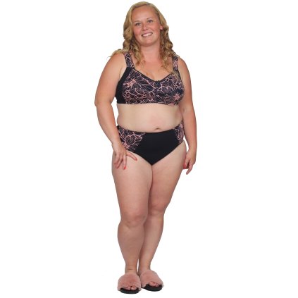 Podprsenka Lenka tmavě modrá s růžovou krajkou