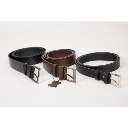 Pánský kožený opasek hnědý 4 cm