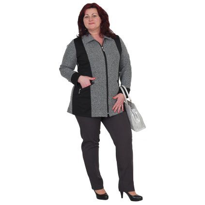 Alka kabátek šedý melír
