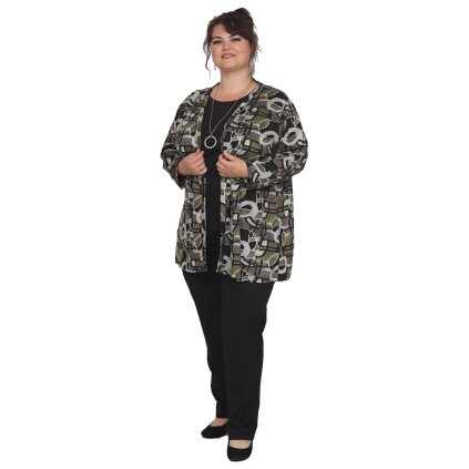 Silvie kardigan zelenobílý