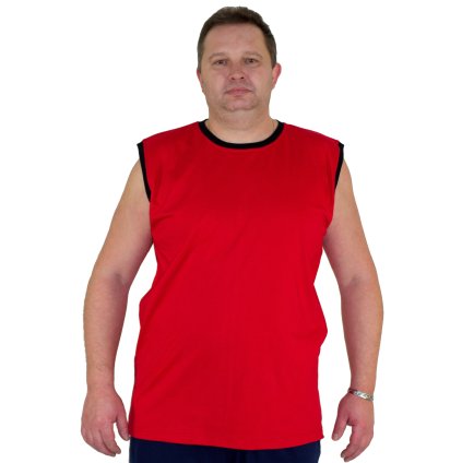Triko bez rukávů Karel červené s černou