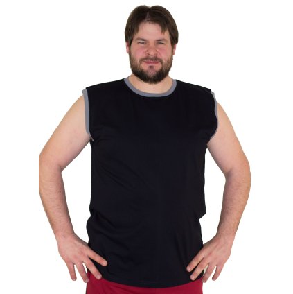 Triko bez rukávů Karel černé s šedou