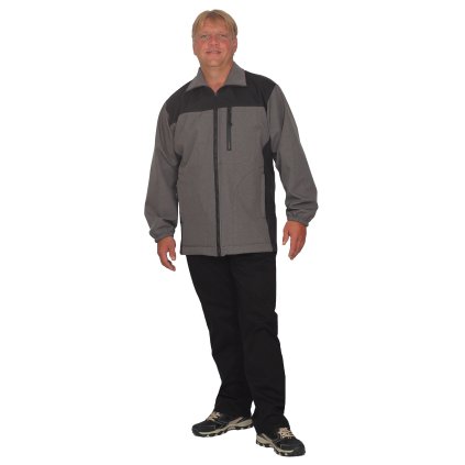 Softshellová bunda šedý melír a černá