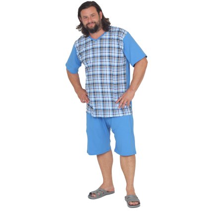 Pyžamo krátké modré káro