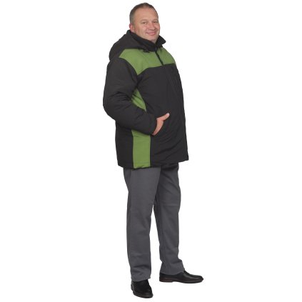 Robert zimní bunda černá se zelenou