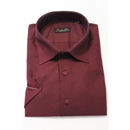 Košile krátký rukáv - tmavě vínová