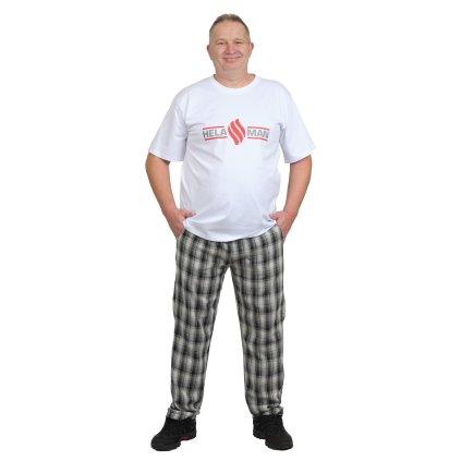 46 triko s potiskem a Libor kalhoty káro 087 web