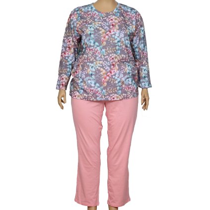 Pyžamo květinky dlouhý rukáv