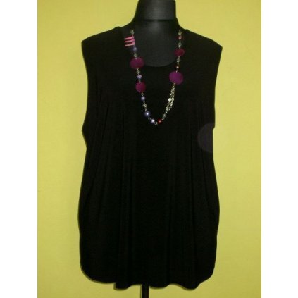 1438  Černý a bílý top bez rukávů - vel. 54,56, 58, 60, 62, 64