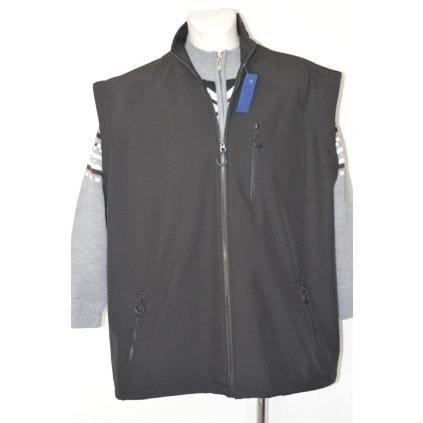 4208 Pánská černá softsheel. vesta, hrudník 3XL-7XL cm