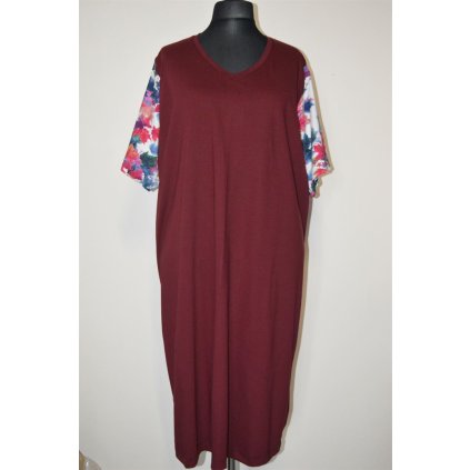 1473 Domácí šaty bordo, hrudník 140-210 cm
