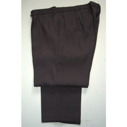 4478 Pánské společenské kalhoty, černo-hnědé, pas 112,124  cm