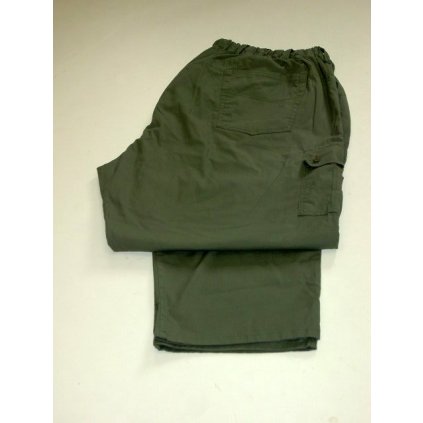4451  Pánské khaki   kalhoty - kapsáče, obvod pasu: 120 -130 cm
