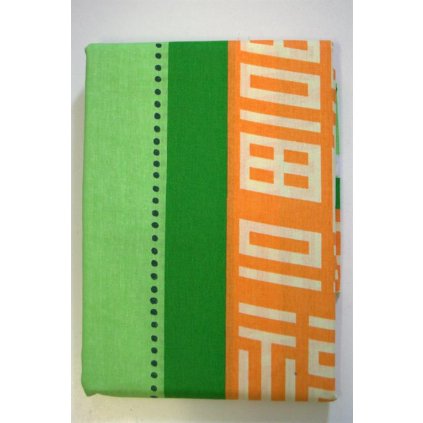 4044 bavlněné povlečení zeleno-žluto-oranž. vzor