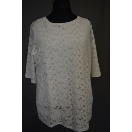 1132 Bílá krajková halena+top,- vel. 2XL