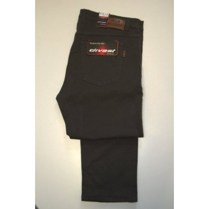 4602 Plátěné kalhoty,  tmavě khaki,  obvod pasu: 106- 160 cm