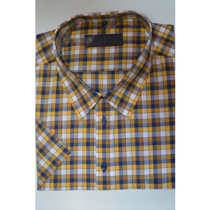 4046 Pánská košile , okrová s modrou, vel.52-54