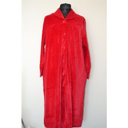 1207 Župan sametový červený,,  na knoflíky -vel. 2XL-5XL