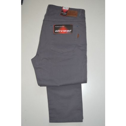 4093 šedé plátěné kalhoty, pas 108-158cm