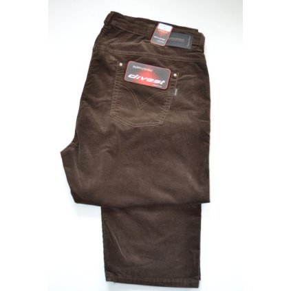 4470 Manžestrové kalhoty tm. hnědé  pas: 108 cm