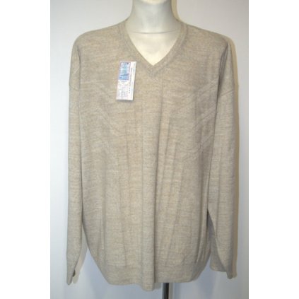 4432 Pánský vlněný slabší svetr, do "V", jednobarevný, 3 XL