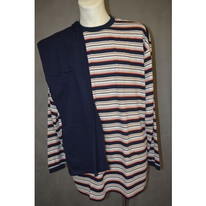 4072 Pyžamo bavlněné dl. rukáv + dl nohavice, vel. 3XL - 10XL