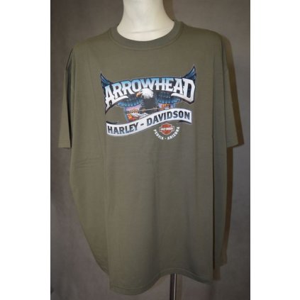 4106 Pánské triko  khaki ,potisk, 6 XL