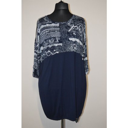 1344 tunika-šaty , tm. modré, 4 XL