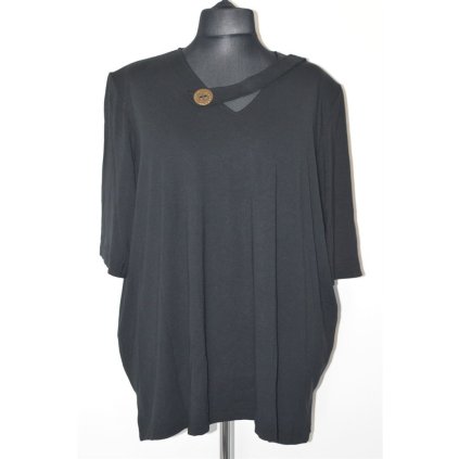 1224 Dámská černá halenka, kr. rukáv, vel.62