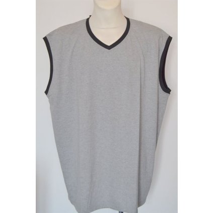 4267  triko bez rukávů,  šedé, černá 140-180 cm