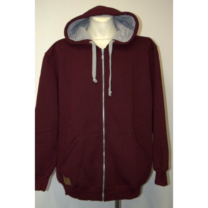 4264 Pánské mikina bordo na zip vel.  4XL-7XL