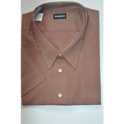 4381 Pánská společ. košile, skořicová, kr. rukáv, vel.56
