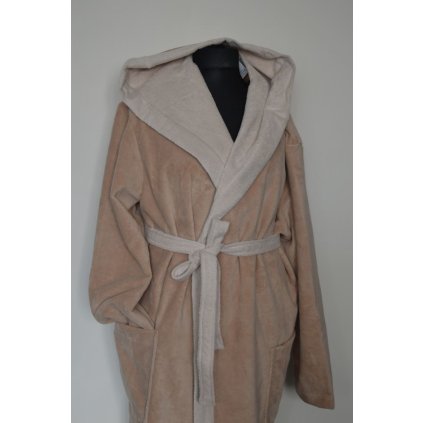 1617  dámský župa s kapucí, barva latte 3XL