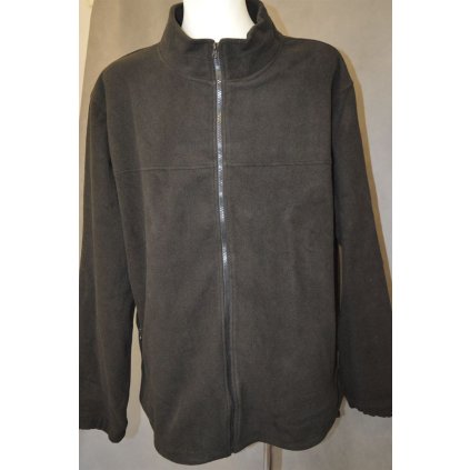 4029 Pánská fleesová bundo- mikina, černá, na zip,4XL-7XL