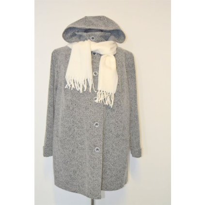 1299  Dámský luxusní kabátek na knoflíky, kapuce, vel.60,62