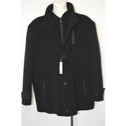 4482 Pánský černý zimní flaušový kabátek, v.72