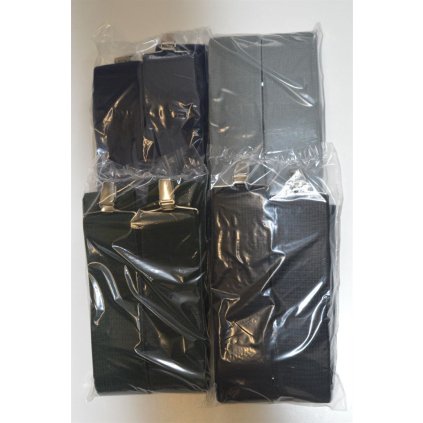 4001 Pánské šle - černé,prodloužené, širší